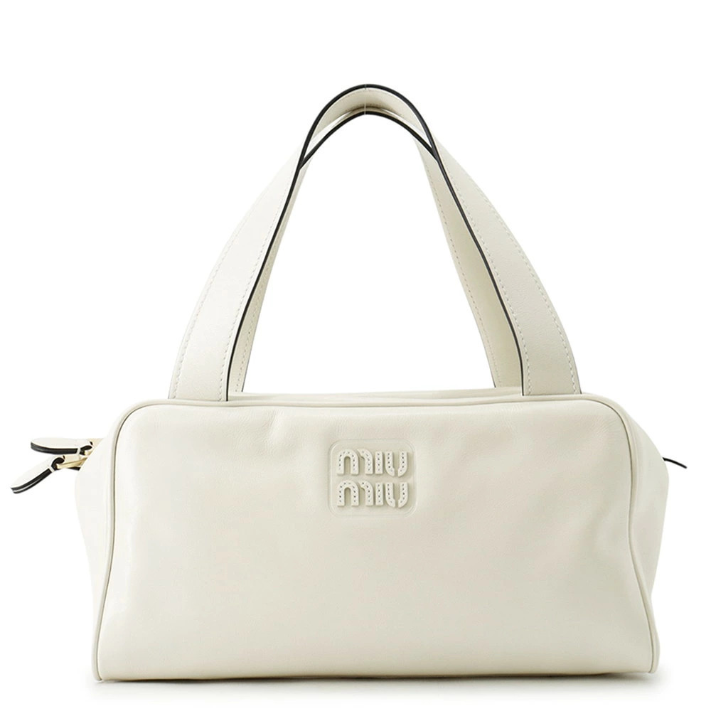 Miu Miu Handbag Bowling Leather Bag White